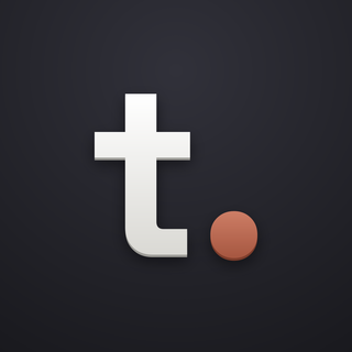 The Tek app icon — a lowercase t with a terracotta period